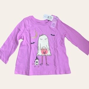 Gap Infant Baby Girls Halloween Shirt Sz 6-12 months Gold Glitter Detail NWT